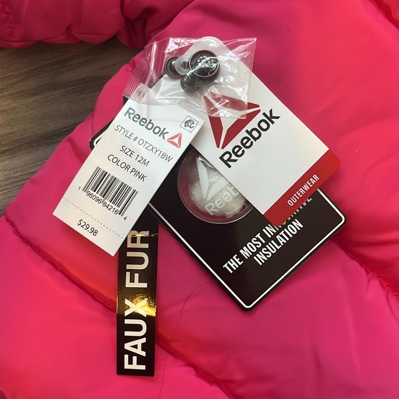 NWT Reebok Toddler Hot Pink Insulated Winter Coat - Picture 5 of 5